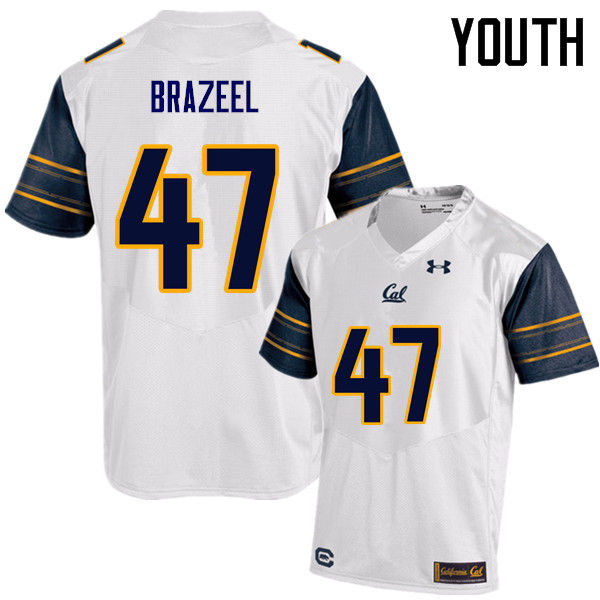 Youth #47 Connor Brazeel Cal Bears (California Golden Bears College) Football Jerseys Sale-White
